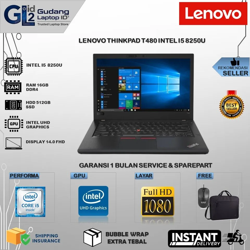 Laptop Lenovo Thinkpad T480 Intel I5 8250U Ram 16GB 512GB SSD 14.0 Fhd Win10pro